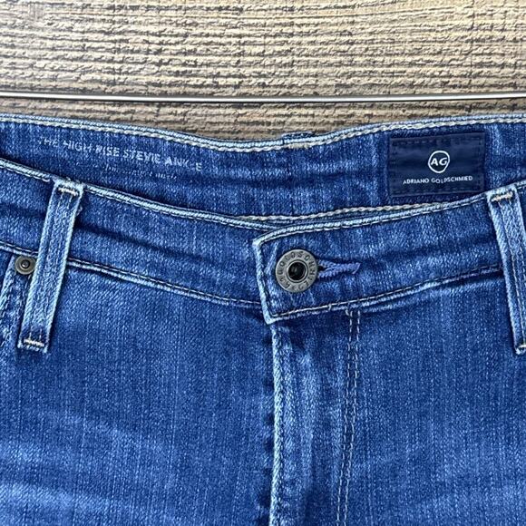 Adriano Goldschmied The High Rise Stevie Ankle Distressed Blue Jeans Size 32 - Picture 4 of 9